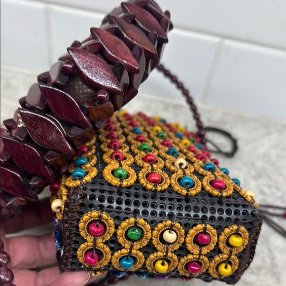 Two Handmade Colorful Beaded Women's Bags - Picture 11 of 13